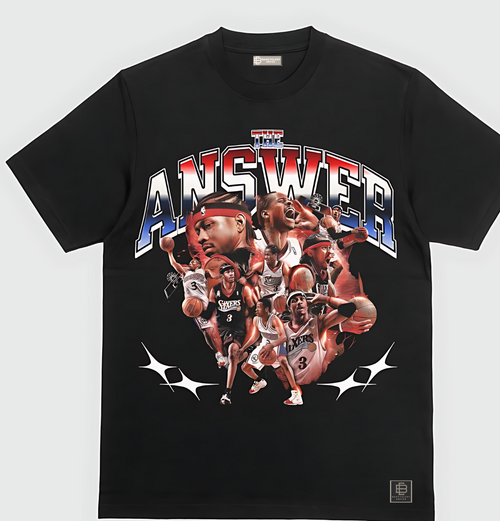"The Answer" NBA Allen Iverson Halftone Heavyweight Premium T-Shirt