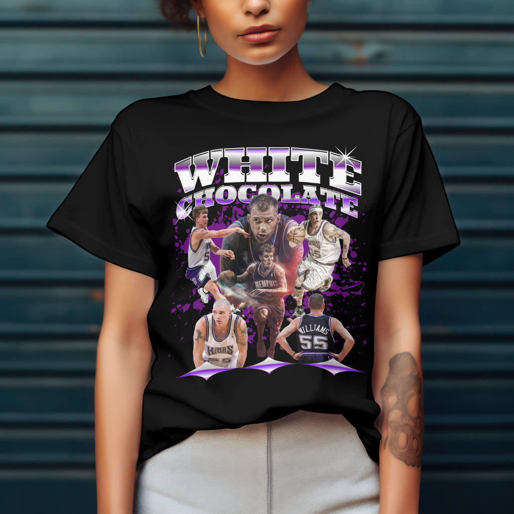 "White Chocolate" NBA Jason Williams Halftone Heavyweight Premium T-Shirt