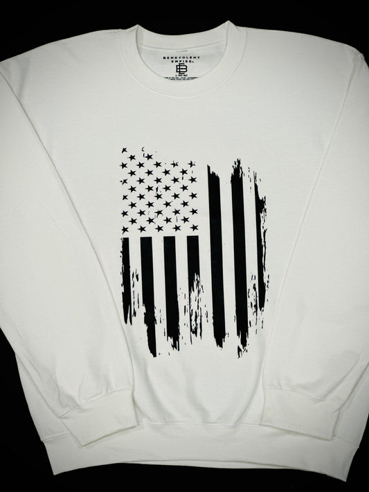 Lightweight Black & White Flag Fleece