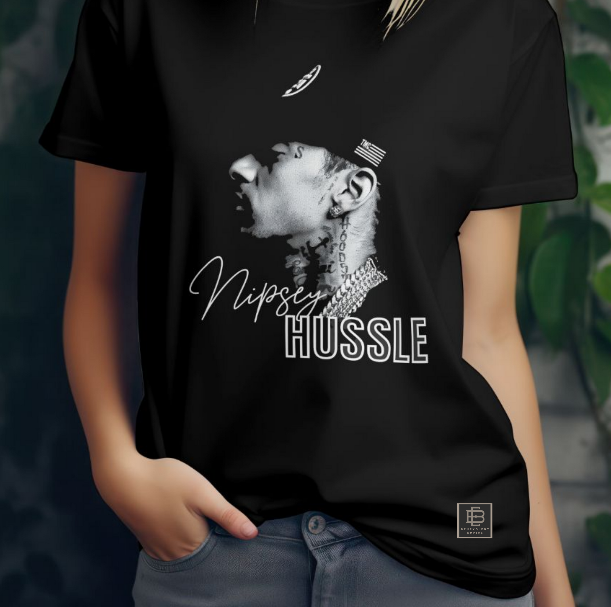 Nipsey Hussle Premium Halftone T-Shirt Knockout Black