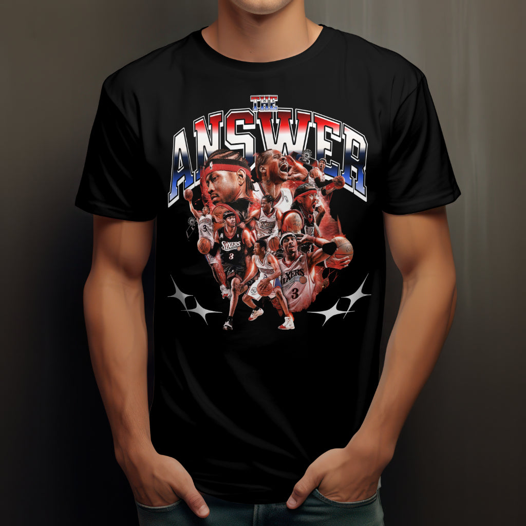 "The Answer" NBA Allen Iverson Halftone Heavyweight Premium T-Shirt