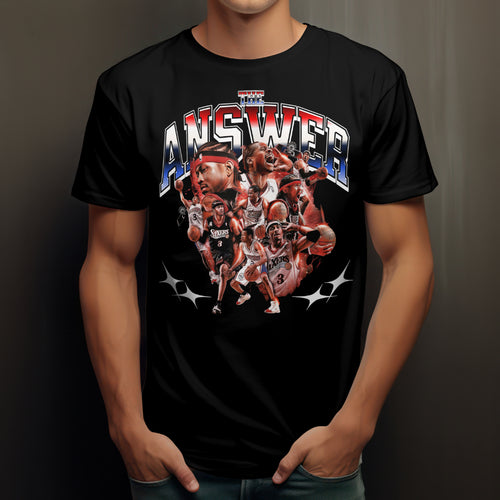 "The Answer" NBA Allen Iverson Halftone Heavyweight Premium T-Shirt