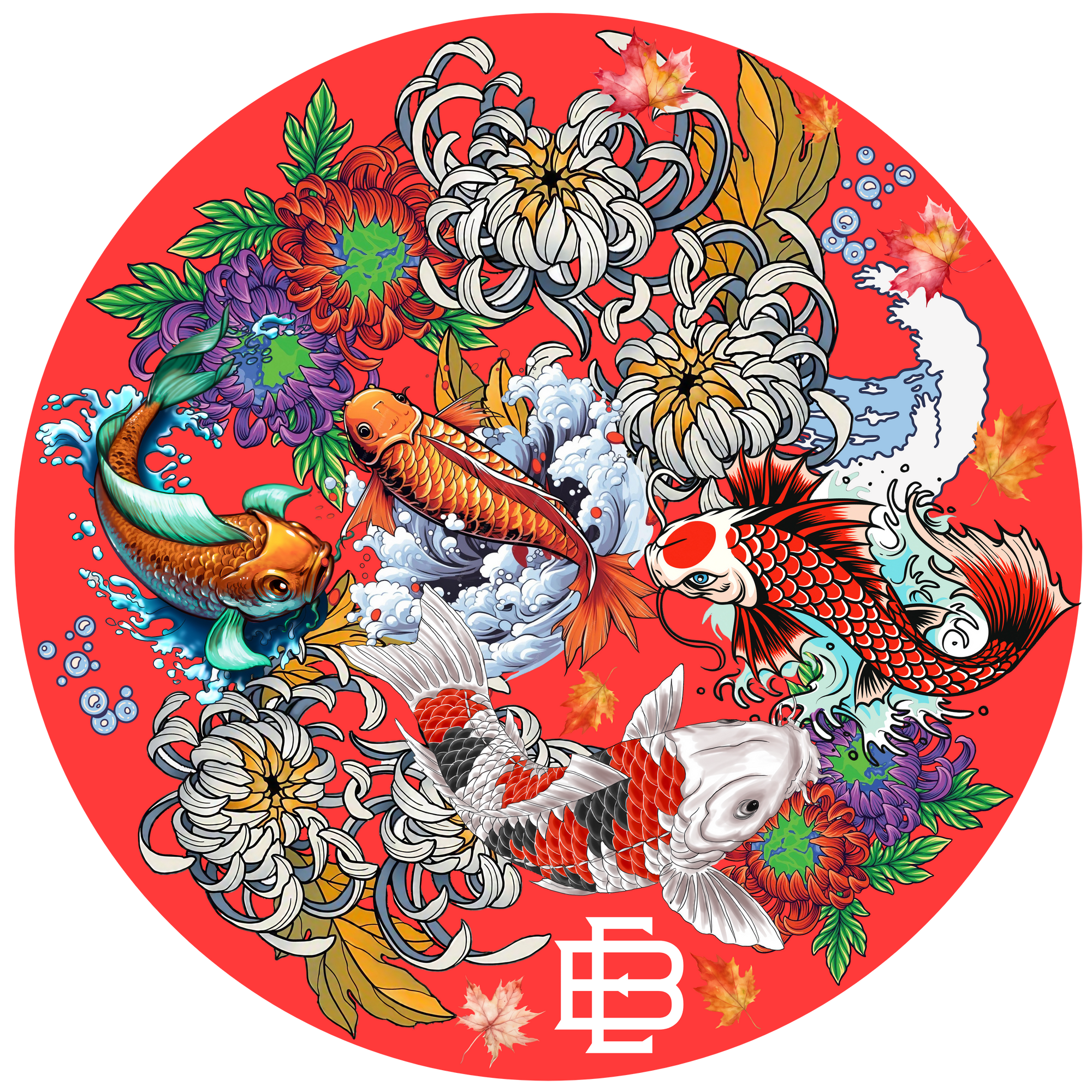 Circle of Koi T-Shirt White Knockout