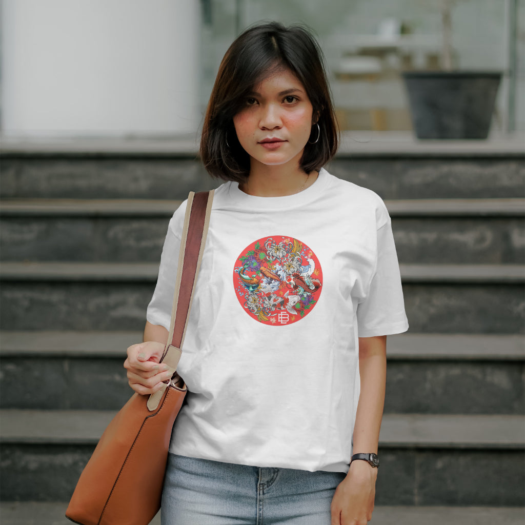 Circle of Koi T-Shirt White Knockout